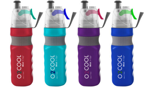 Sports Water Bottle & Refreshing Mist 24 Oz Bike Hike Jog Camp - Squeeze Grip