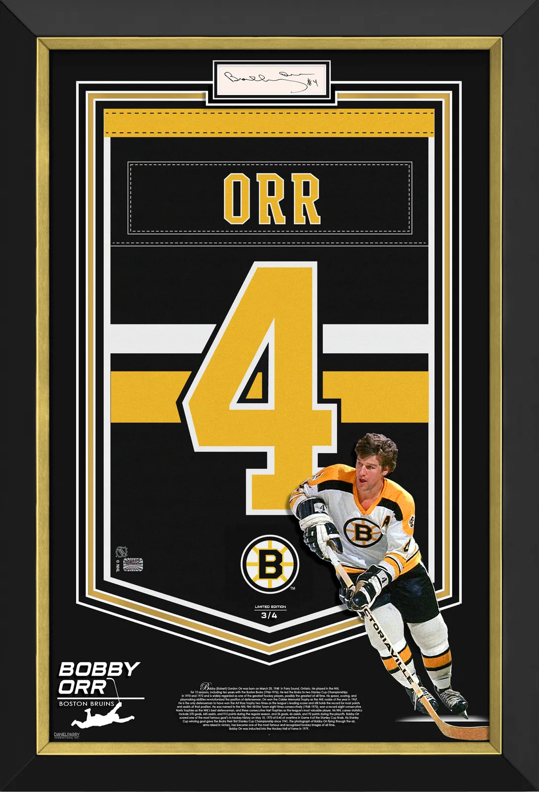 Bobby Orr Framed Arena Banner Limited Edition #3 Of 4 - Boston Bruins