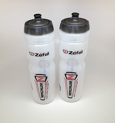 2-pack Zefal Magnum Bike Bicycle Clear Water Bottles 33oz. New