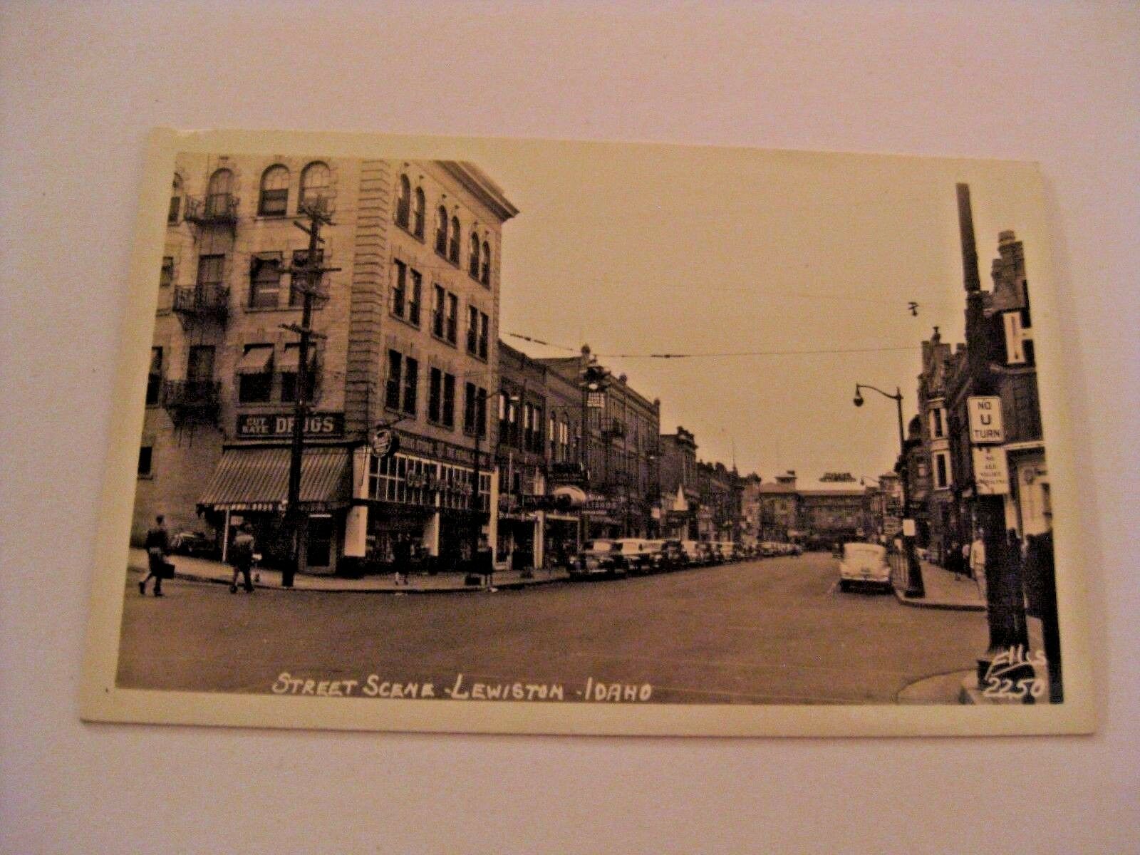 Vintage Street Scene Lewiston Idaho Cut Rate Drugs Building Real Photo Postcard